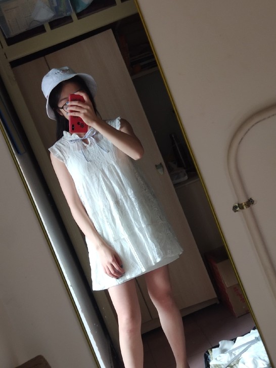 夏天白色蕾丝吊带两件套小裙子